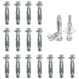 DAIRYCOF Pack of 20 Cavity Dowels, Metal Galvanised Hollow Wall Dowels, M8 x 52 mm, Expansion Nuts, Hollow Wall Dowels, Thin Fixings for Fixings in Plasterboard (20, M8 x 52 mm)