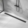 Bernkot Linear Shower Drain 42", Matte Black Floor Drain with