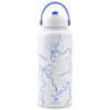 KEWIXY 18oz&32oz Insulated Water Bottle, Flip Straw Lid, Stainless Steel,
