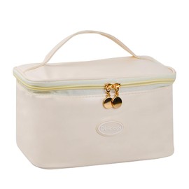 DEARBAG Lunch Bags with Handle for Women, Reusable Leakproof Lunch Box Tote Bag, Portable Insulated Cool Bags, Packed Thermal Cooler Bag for Work, School, Picnic and Travel (Beige) (Single-Layer)