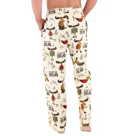 Lazy One Animal Pajama Pants for Men, Men's Separate Bottoms, Lounge Pants, Funny, Moose (Follow Your Dreams, Small)