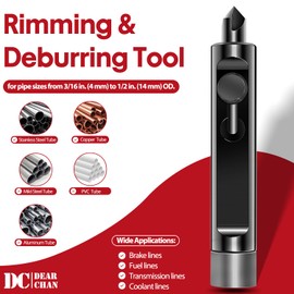 Tubing Deburring Tool - Brake Line Deburring Tool - Rimming & Deburring Tool for 3/16" to 1/2" Tubing, for Brake/Fuel/Transmission/Coolant Lines, Achieving Optimal Tubing Flaring, Replace for LTTR1