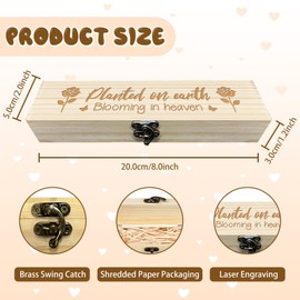 CHGCRAFT Lost Baby Sympathie Geschenk Keepsake Box Rose Schmetterling Blumen Holz Verlust von Baby Sympathie Geschenke Box mit Raffia Band für Mama Papa, 8x2x1,2 Zoll