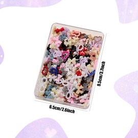 3D Nail Pendants, About 400 Pieces Different Shapes Random Mixed Nail Gems Bow Bear Heart Nail Rhinestones Nail Beads for Nail Art Decoration DIY Crafts Jewelry Accessories