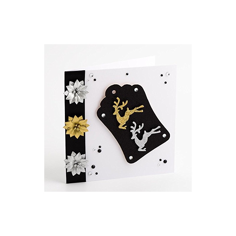 3.5cm Small Metallic Silver Poinsettia Christmas Flower Card Making Craft