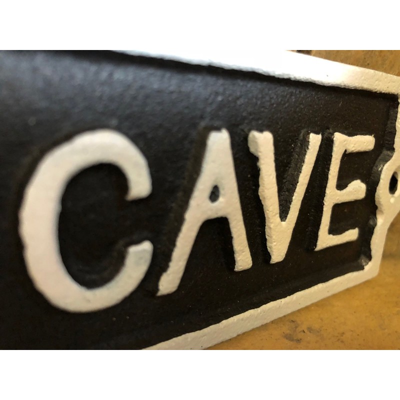 Antique Black Cast Iron Wall Garden Garage Gate Door Sign