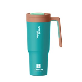 HQT Hydeotrek Quencher Tumbler with Handle, Straw, Screwable Leakproof Lid, Double Walled Insulated Stainless Steel Cup with Accessories, 1.2 L, Teal