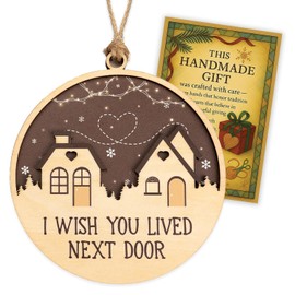 Best Friend gifts, I Wish You Lived Next Door, Christmas Ornaments 2025, Long Distance Friendship Gift – Best Friend Ornament for Christmas Tree – Gift for Neighbor, Christmas Tree Ornaments