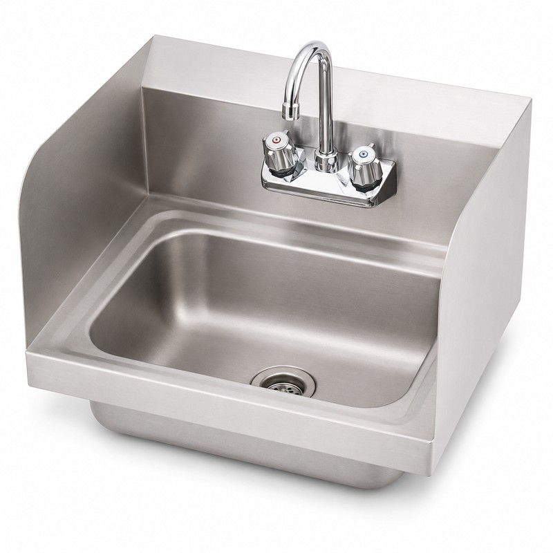 304 Stainless Steel Utility Sink with Gooseneck Faucet, 17 x
