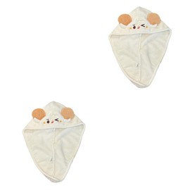 STOBAZA 2pcs Hair Cap Turban Absorbent Microfibre Hair Towel for Women Fast Dry Bath Head Wrap