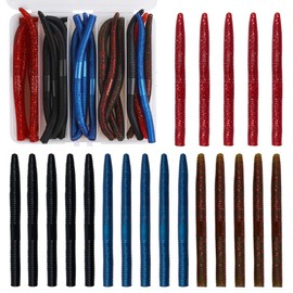 Soft Fishing Lure Kit,Swimbait Paddle Tail Wolly Bug Creature Baits Rubber Worms Bait Soft Plastic Lure for Bass with Tackle Box (Type B - 20PCS)