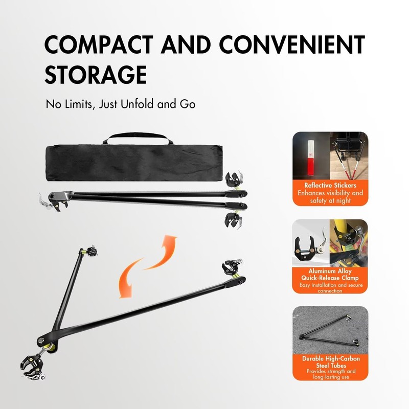 Bike Trailer Connector, Portable Folding Bicycle Trailer with Quick Release