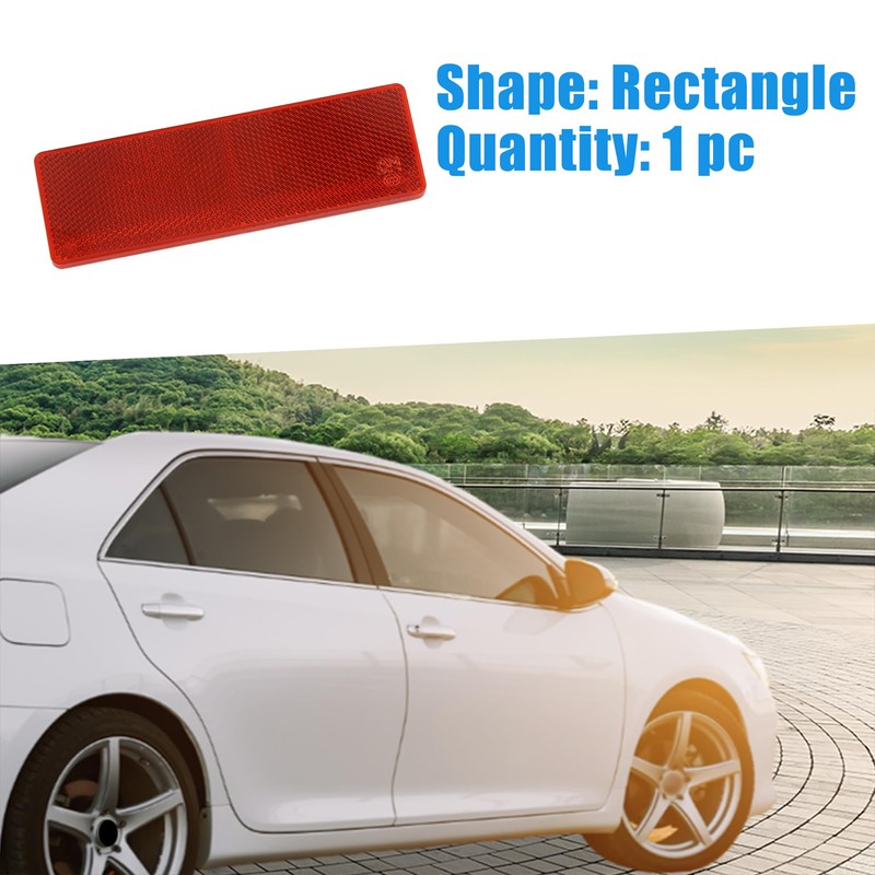 A ABSOPRO Car Reflector Sticker Rectangle Reflective Warning Decal Red