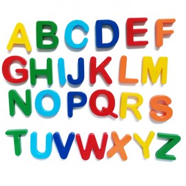 Magnetic Alphabet Letters, 26 Pcs Multicolor Fridge Alphabet Magnet Toys Set for Kids Educational Spelling Learning, Games