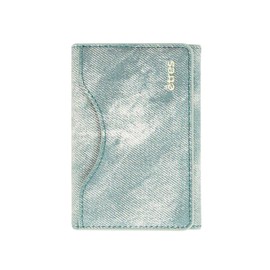 TECHMADE ETRES Smart Wallet Men Women - Magnetic Wallet with RFID Card Slots, Jeans Design, Compatible with MagSafe, Made in Italy, Slim and Compact, lightblue