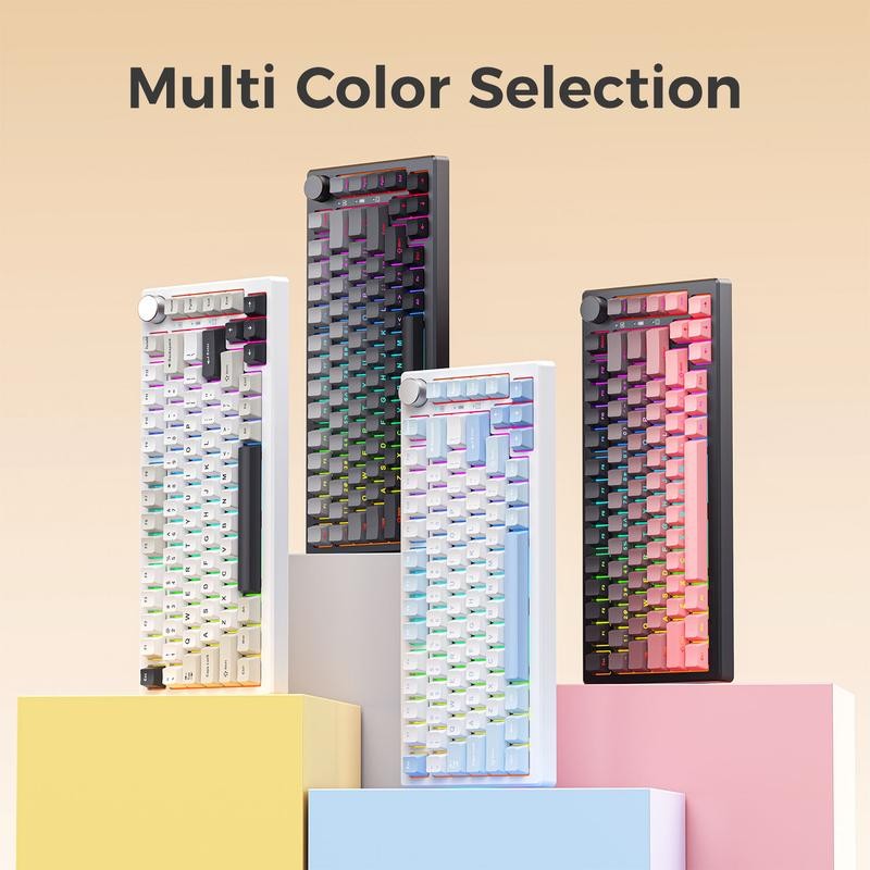 ElecFox GEN75 Wireless Gaming Mechanical Keyboard with Metal Knob Control,