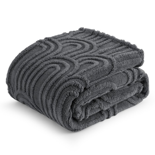 Bedsure Grey Throw Blanket for Couch - Super Soft Cozy