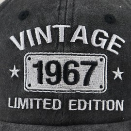 Vintage 1967 Limited Edition Hats for Men Women, 58th Birthday Decorations, 58 Year Old Adjustable Embroidered Baseball Cap Retirement Gifts Mom Dad
