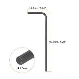 sourcing map 30pcs Hex Key Wrench 1.5mm Metric CR-V L Shaped Hexagon Head Repairing Tool