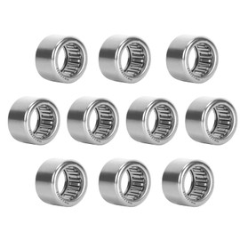 HiPicco Drawn Cup Needle Roller Bearings, 10pcs HK121812 Open End Caged Bearing, 12mm Bore, 18mm OD, 12mm Width ST14 Steel Single Row Roller