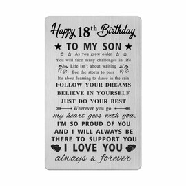 HYHYDHP Son 18th Birthday Card Gifts - 18th Birthday Card Son Adult - Son 18 Year Old Bday Wallet Card