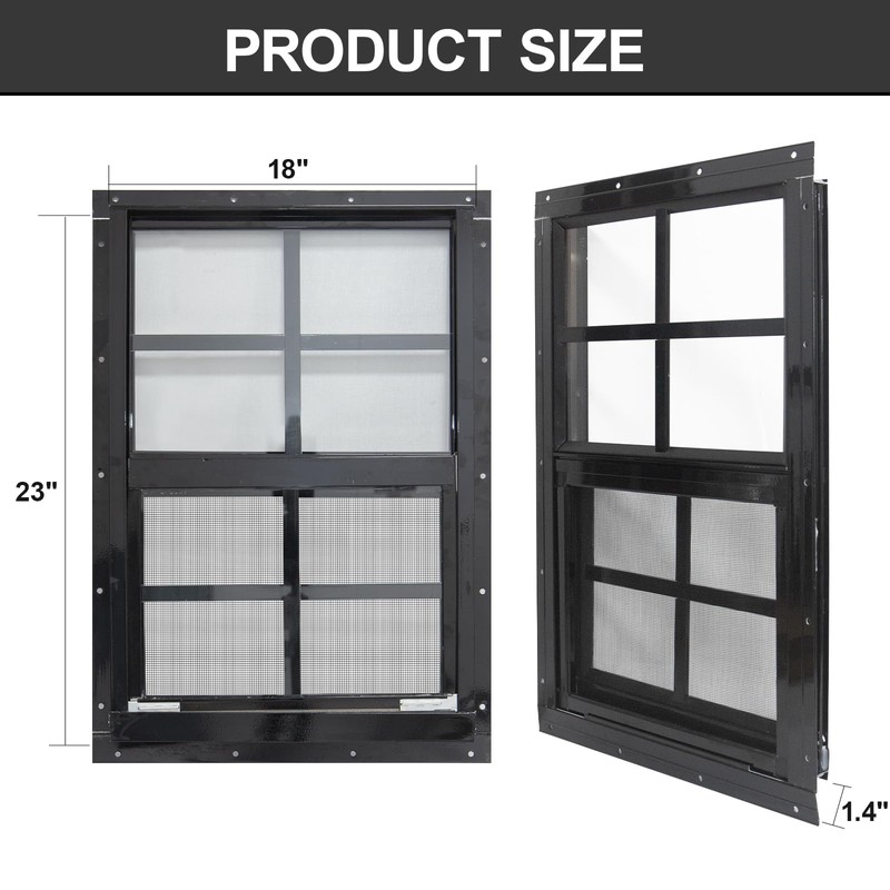 Yuzzy 18" x 23" Shed Windows with Tempered Glass and