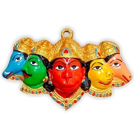 HOME GENIE "Panchmukhi Hanuman Wall Hanging | Handcrafted Multicolor Wall Decor | Symbol of Protection & Strength for Home & Office