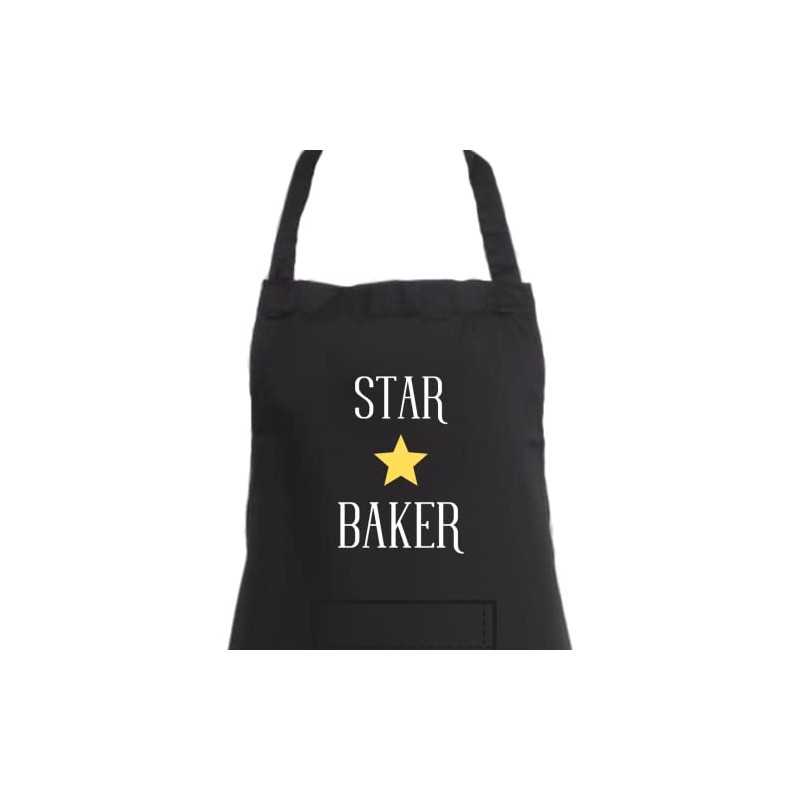 Second Ave Star Baker Unisex Black Apron Bake Off Baking