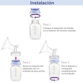 Maymom Cambiador o Convertidor de Rosca 3ª Generación; Permite que el Extractor Spectra S1 S2 con Embudo de Boca Ancha Use Biberones Medela, Ameda (Boca Estrecha), Lifefactory, Dr. Brown Boca Estrecha, Sin Fugas, Sin Caídas