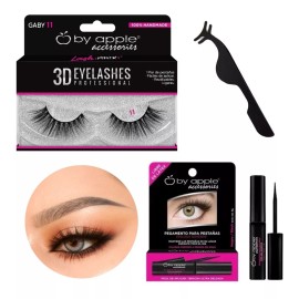 By Apple Par De Pestañas 3d 11 Gaby Pegamento Pinzas