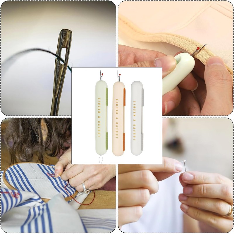 YUNYU Set of 3 2-in-1 Sewing Aid - Needle Threader