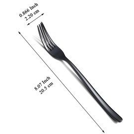 Kyraton Black Table Forks, Pack of 12, Stainless Steel Dinner Forks, Forks and Spoons, Cutlery, Ideal for Home, Restoration, Hotel, Wedding, Party, Dishwasher Safe