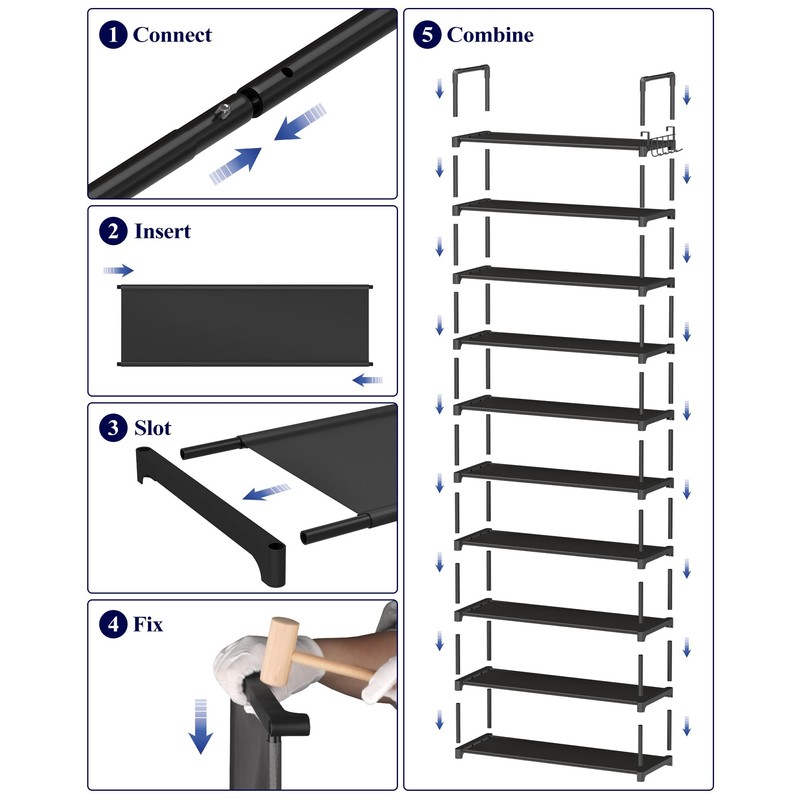 Kitsure Shoe Rack for Closet - 10-Tier Shoe Organizer with