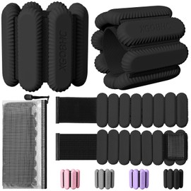 Ankle Weights Set of 2 (1lb Each), Adjustable Wrist & Ankle Weights for Women Men Kids, Strength Training Wearable Leg Arm Weight for Yoga, Dance, Ballet, Running, Swimming, Gym-Black