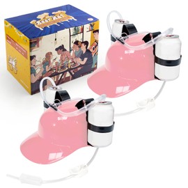 Ekkhysis Beer Hat,Funny Hat for Drinking Soda,Beer Helmet,Drinking Accessories Gifts for Man (2-Pink)