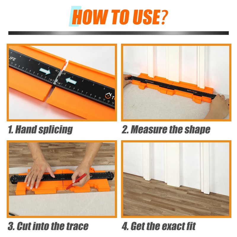 TOOLIFE Connectable Contour Gauge 10+10 Inch,Gifts for Men Husband Dad,