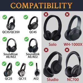 SOULWIT Silikon Schutz Abdeckungen Hülle für Bose QuietComfort 15 QC15 QC25 QC2 QC35 QC45/Ae2 Ae2i Ae2w/SoundTrue & SoundLink AE Ohrpolster Polster, Schutzhülle hüllen Abdeckungsschutz für Ohrmuschel