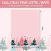 Generic AnyDesign 60 Sheet Christmas Stationery Paper Pink Xmas Tree