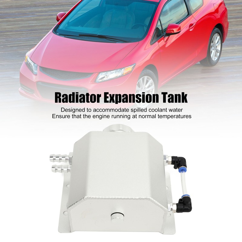 Universal Engine Coolant Expansion Tank 1L Aluminum Alloy Overflow Reservoir