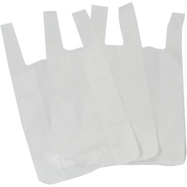 GRIPWELL 200 x Strong Medium White Plastic Vest Carrier Bags 10x15x18"