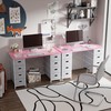 Pamray 47 Inch Computer Desk with 8 Fabric Drawers and