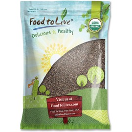 Food to Live - Organic Black Chia Seeds, 10 Pounds Non-GMO, Whole, Sproutable, Vegan, Kosher, Keto, Sirtfood, Bulk. Rich in Essential Fatty Acids, Fiber, Protein.