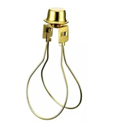 Lamp Shade Light Bulb Clip Adapter,JNXQWE Clip on Lamp harp with Shade Attaching Finial Top,Lamp Cap Harp for Supporting Lamp Shade (1, Brass)