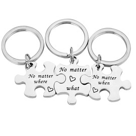 Nfyxcaz 3 Long Distance Relationship Gift Friendship Gifts Friend Keychain Gifts for Couple Sister Graduation Gifts Sister Friend Puzzle Keychain