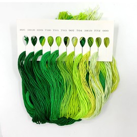 1 Pieces Cross StitchEmbroidery Floss,100% Eco-Cotton Cotton Premium Skeins, Ideal for Arts & Crafts (Green Series 67891)