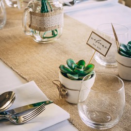 LOMOHOO Burlap Table Runners 12 x 71 Inches Long Farmhouse Jute Dining Table Runner, Rustic Vintage Linen Woven Tablecloth Outdoor Boho Decorations for Party Western Wedding Baby Shower Kitchen 6 Pack