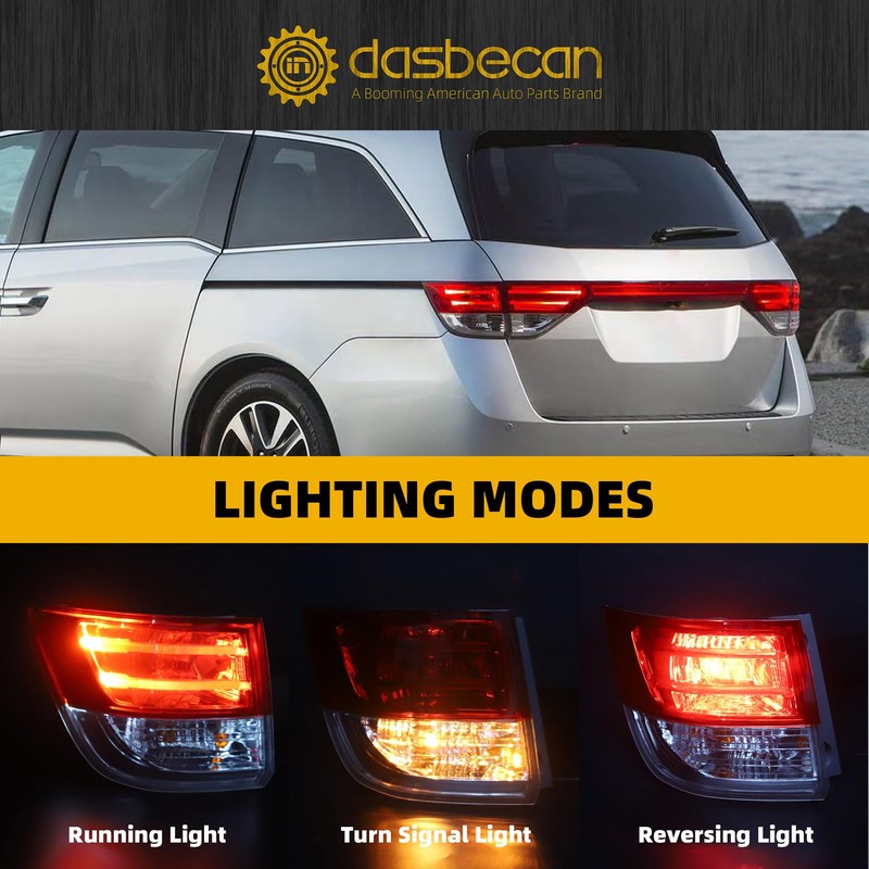 Dasbecan Halogen Left Tail Light Assembly Compatible with 2014-2017 Honda