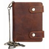 Large Biker's Pure Leather Wallet with Metal Chain