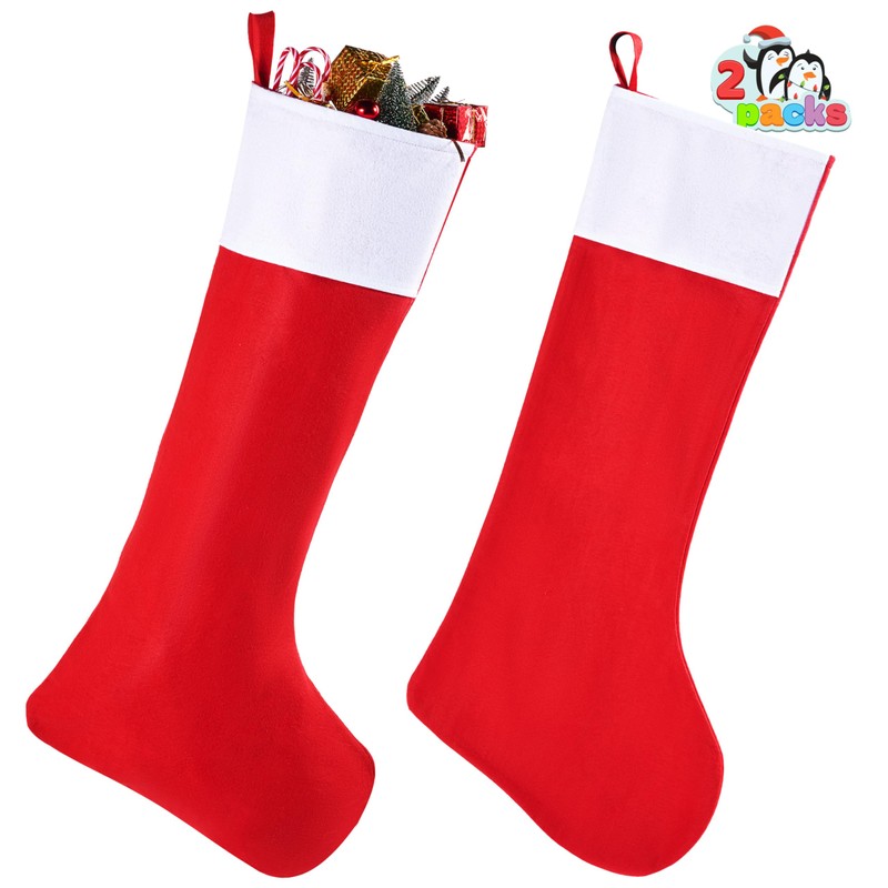 2 Packs 96.5 cm Jumbo Felt Christmas Stockings Party Decoration,Giant