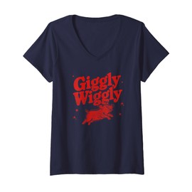 Womens Giggly Wiggly Cute Pigs Hog Piggy Funny Piggy Squad T-Shirt V-Neck T-Shirt
